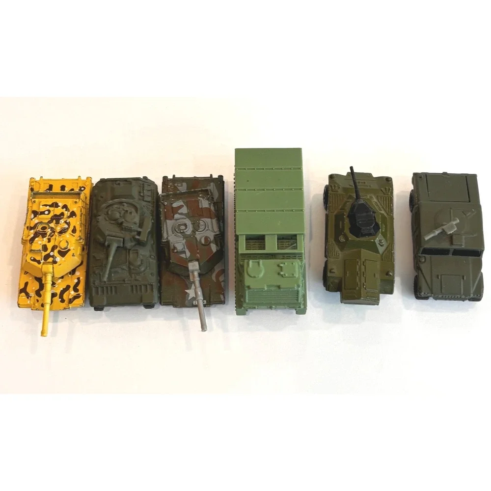 Vintage Matchbox Diecast Military Vehicle Lot Tanks Humvee Missile Launcher 6pc